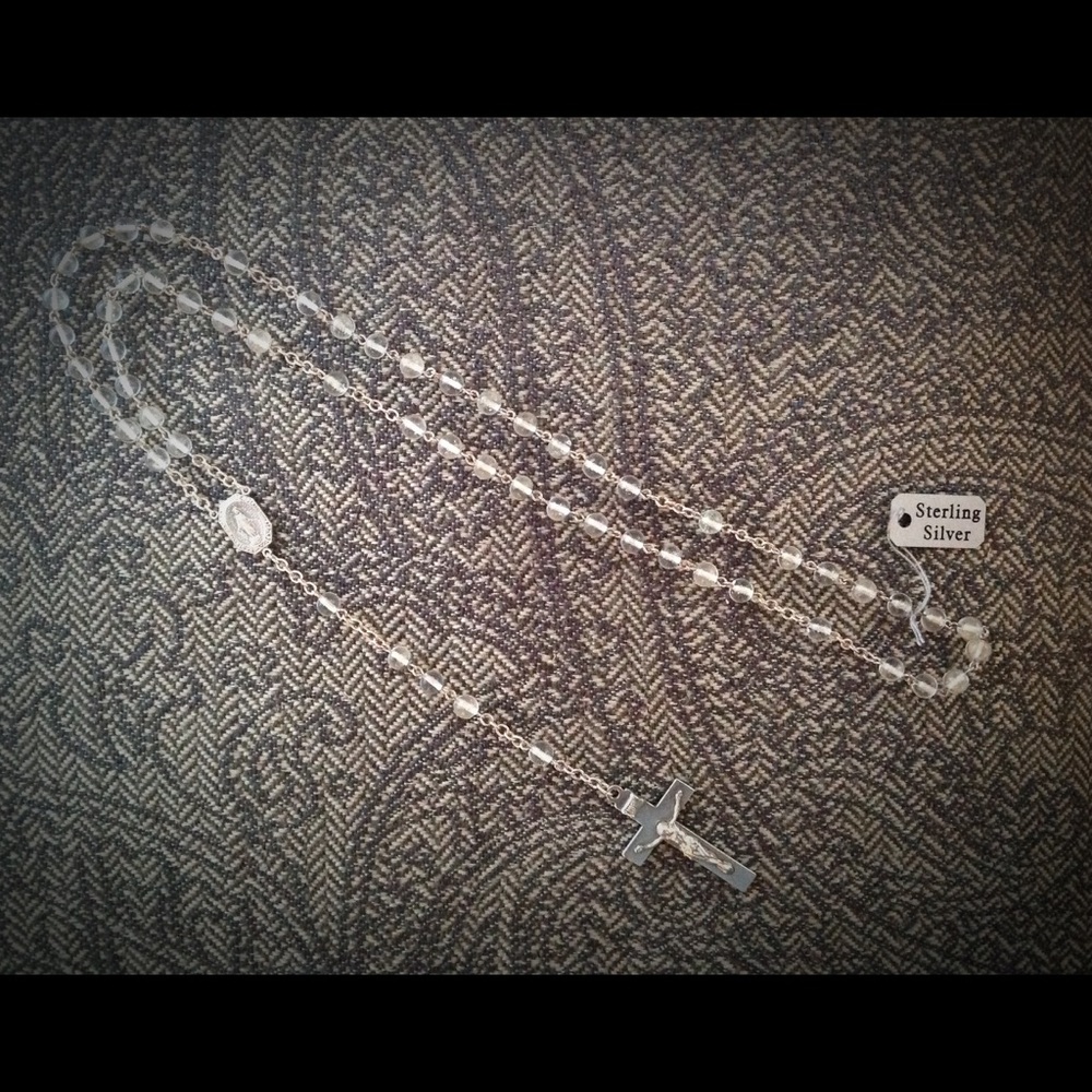 Sterling Silver and Glass Beads Rosary